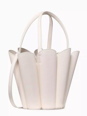 ♠️Kate Spade New York The Spade Flower Leather Bucket Bag, Cream KN094 NEW NWT